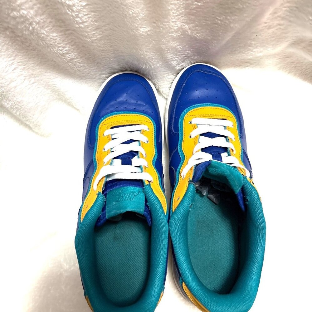 Nike Air Force 1 Low Sneakers Blue/Yellow/Teal Size 7Y - Picture 6 of 7